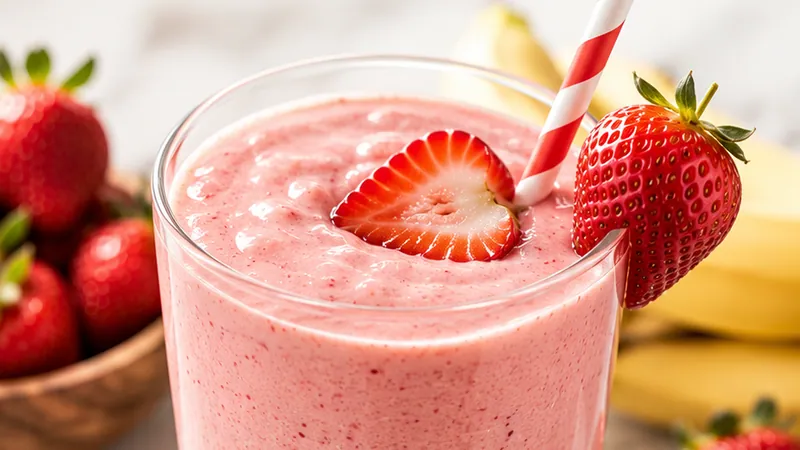 3-Ingredient Strawberry Smoothie (Quick & Easy)