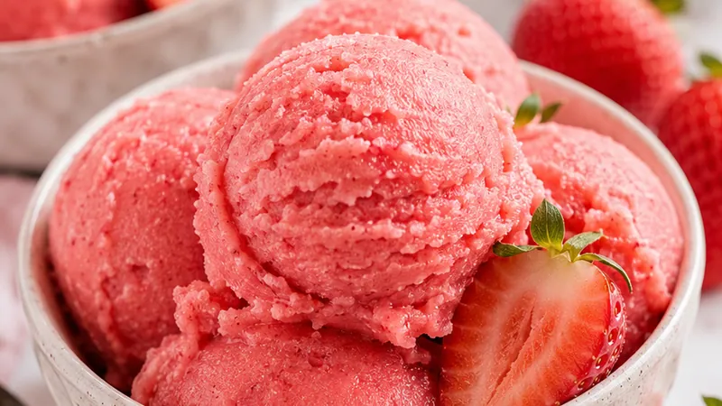 3-Ingredient Strawberry Sorbet