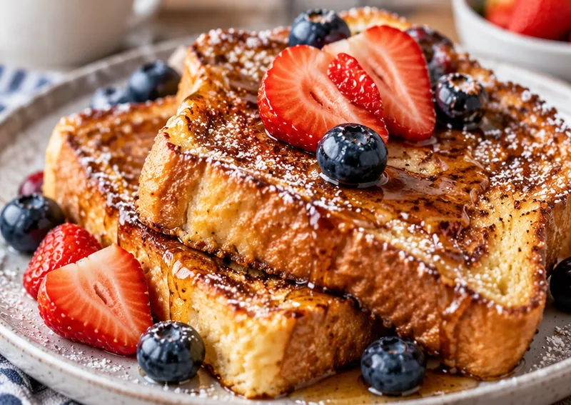Alton Brown's French Toast Recipe, ready to serve