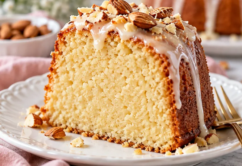 Amaretto Pound Cake Recipe, ready to serve