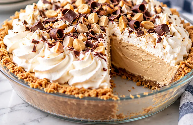 Amish Peanut Butter Cream Pie, ready to serve