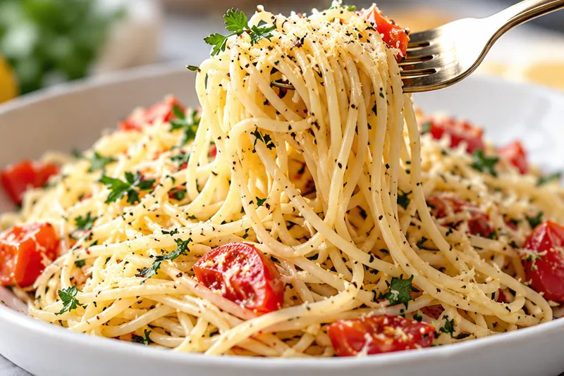 Angel Hair Pasta Recipe, ready to serve