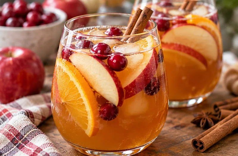 Apple Cider Sangria for Fall Gatherings, ready to serve