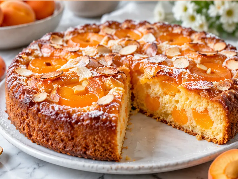 Apricot Cake Recipe, ready to serve