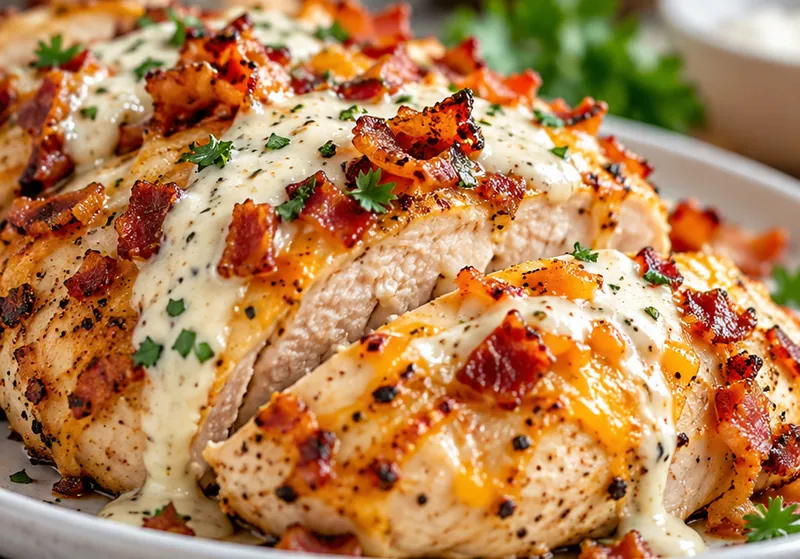 Bacon Ranch Chicken Recipe, ready to serve
