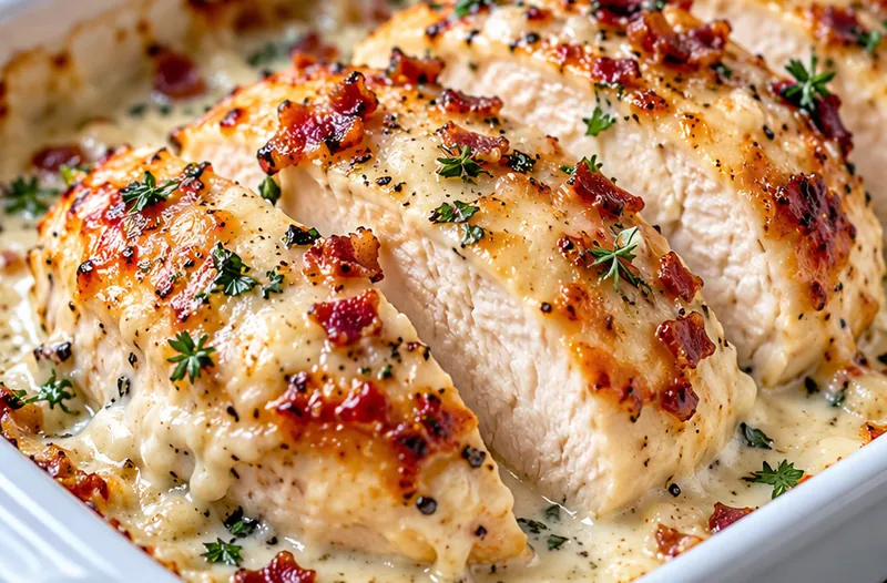 Baked Cream Cheese Chicken, ready to serve