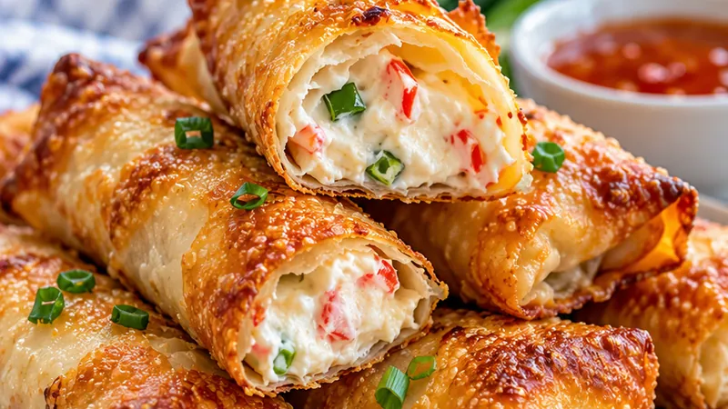 Baked Cream Cheese Rangoon Rolls