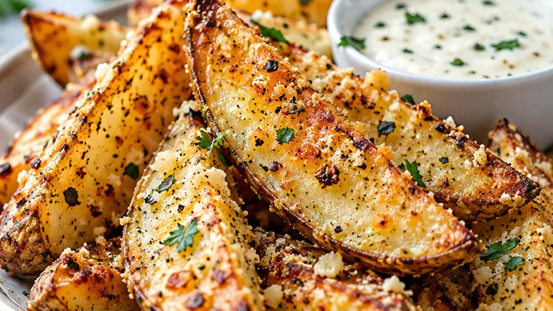Baked Garlic Parmesan Potato Wedges