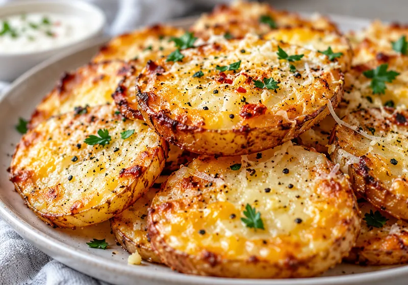 Baked Potato Slices Recipe, ready to serve