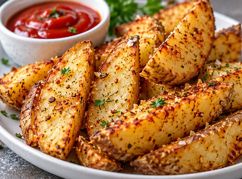 Baked Potato Wedges Recipe, ready to serve