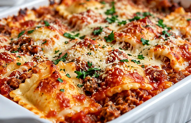 Baked Ravioli Recipe, ready to serve