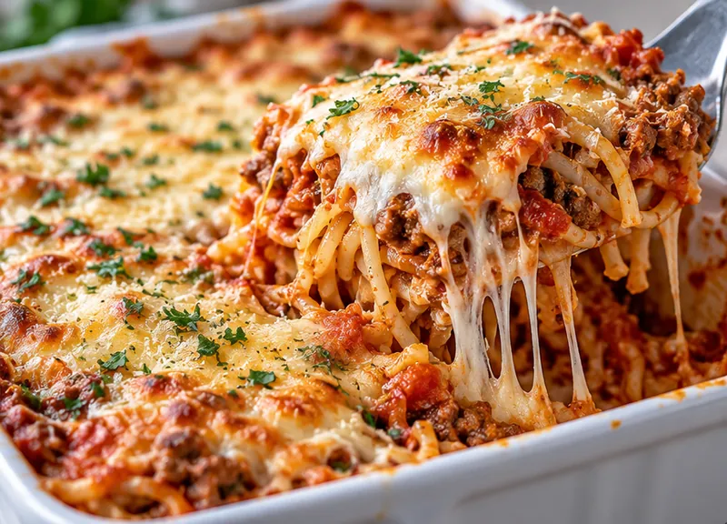 Baked Spaghetti Recipe, ready to serve