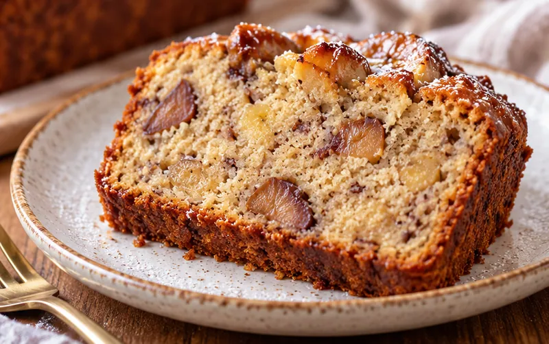 Banana and Chestnuts Cake, ready to serve