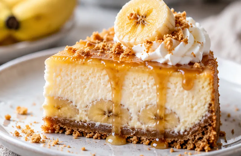 Banana Cheesecake Recipe, ready to serve