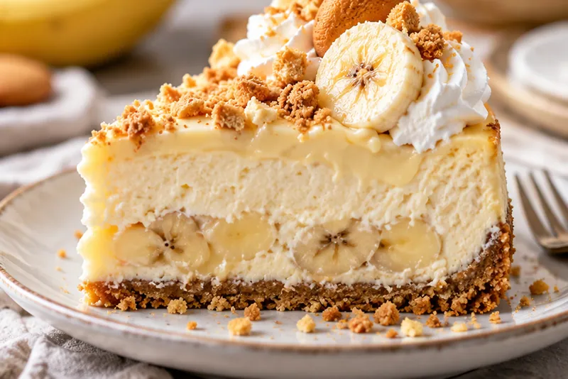Banana Pudding Cheesecake Recipe, ready to serve