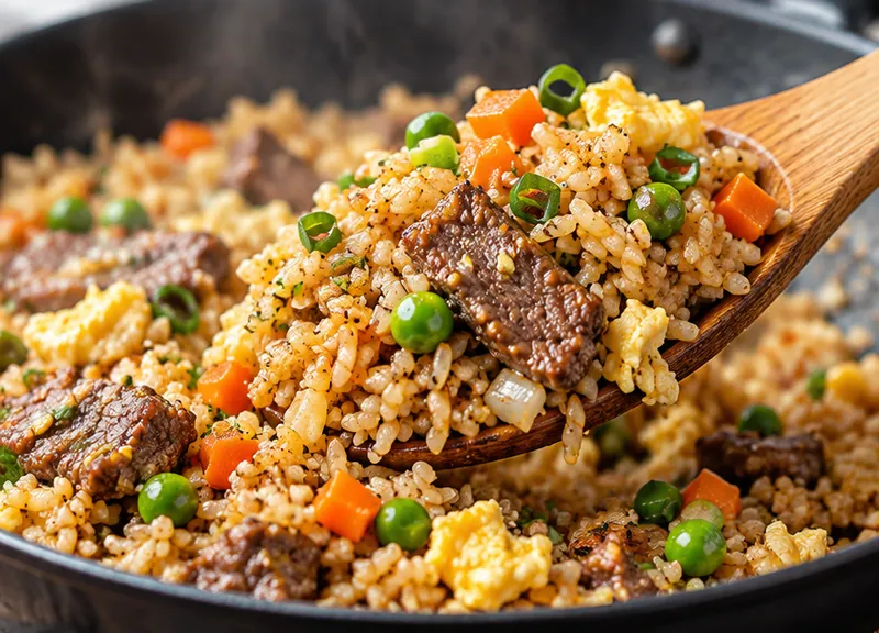 Beef Fried Rice Recipe, ready to serve