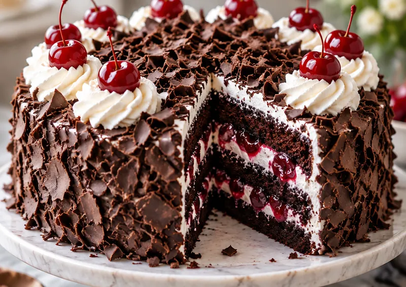 Black Jungle Cake Recipe, ready to serve