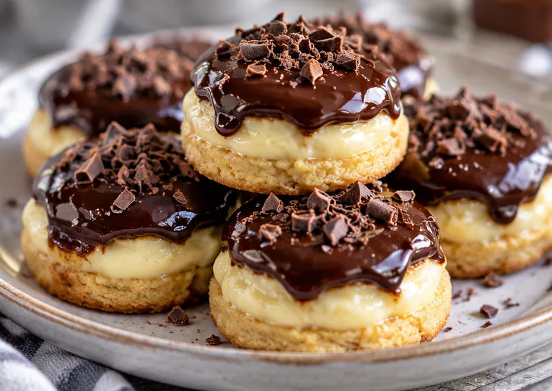 Boston Cream Pie Cookie Bites, ready to serve