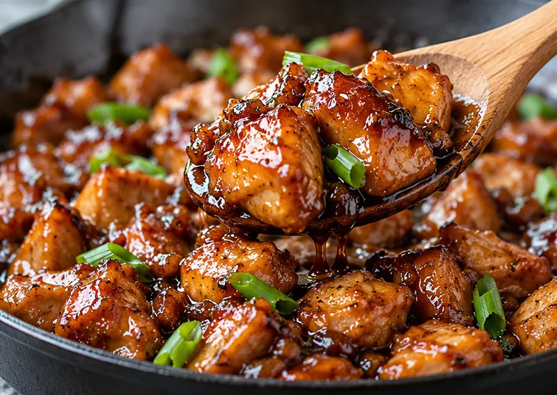 Bourbon Chicken Copycat Recipe, ready to serve