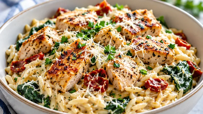 Boursin Orzo with Chicken