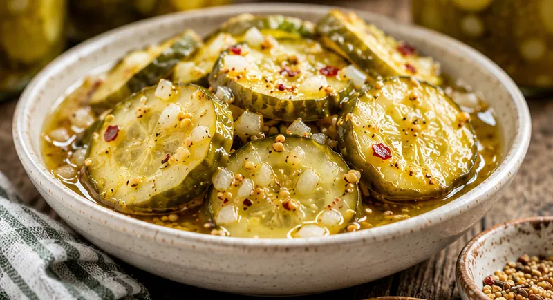 Bread and Butter Pickles Just Like Grandma Made, ready to serve