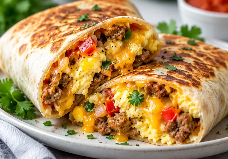 Breakfast Burrito Recipe, ready to serve