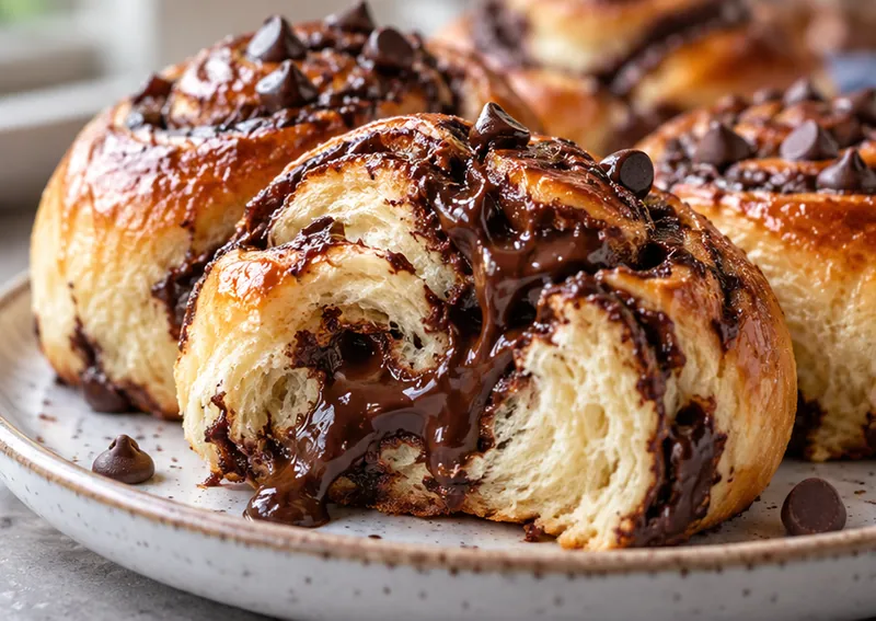 Brioche with Chocolate, ready to serve