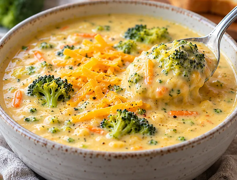 Broccoli Cheddar Soup, ready to serve