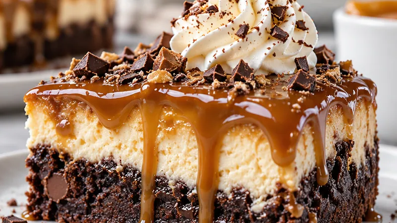 Brownie Cheesecake with Dulce de Leche
