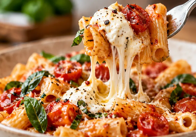 Burrata Pasta Recipe, ready to serve