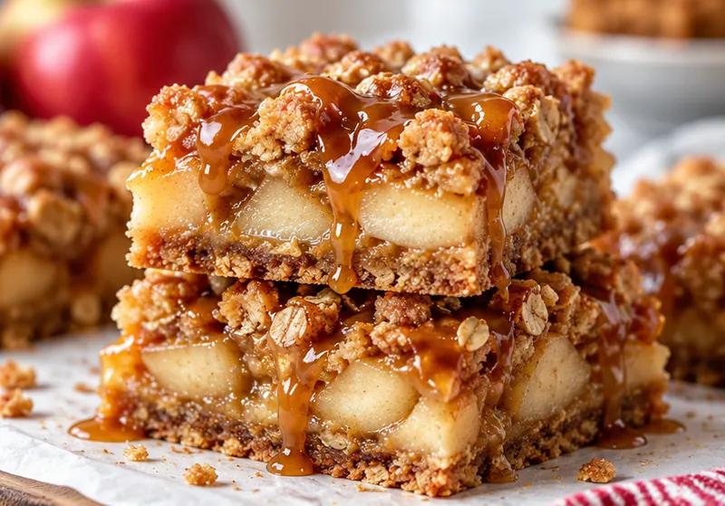 Caramel Apple Bars, ready to serve