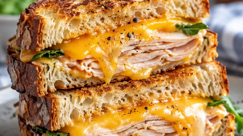Cheddar and Turkey Melt on Sourdough