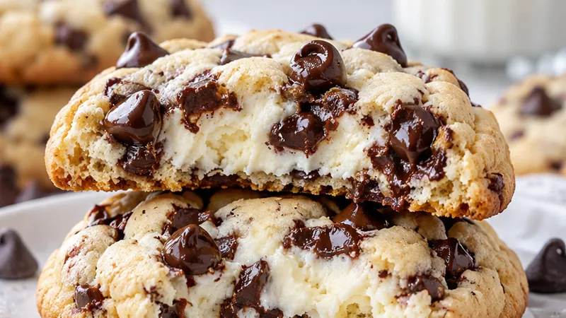 Cheesecake Cookies with Chocolate Chips