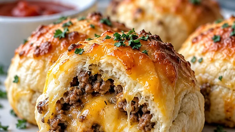 Cheesy Beef Biscuit Bombs Recipe