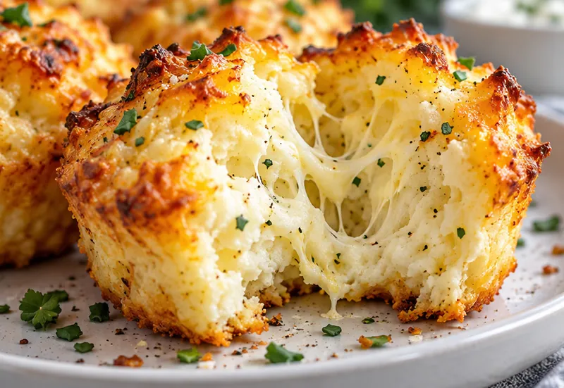 Cheesy Mashed Potato Puffs, ready to serve