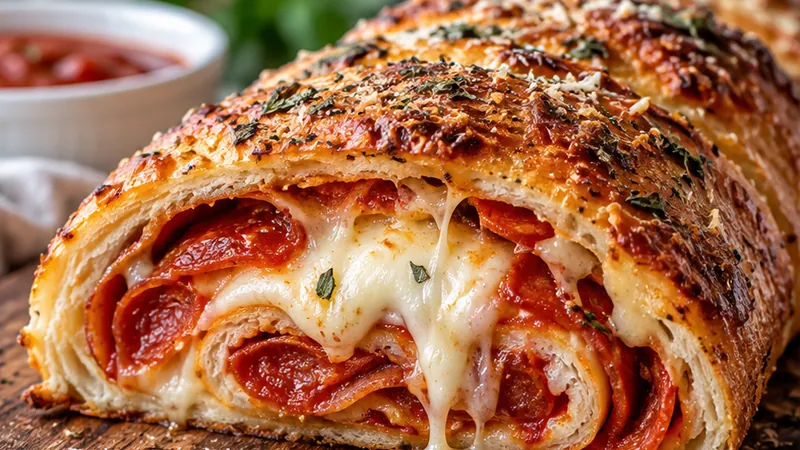 Cheesy Pepperoni Stromboli Recipe