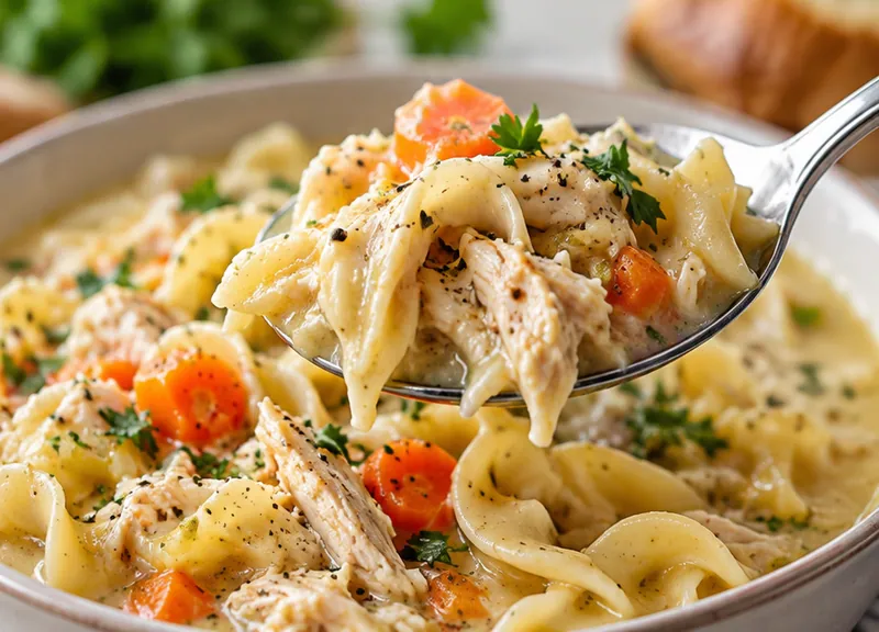 Chicken and Noodles Recipe, ready to serve
