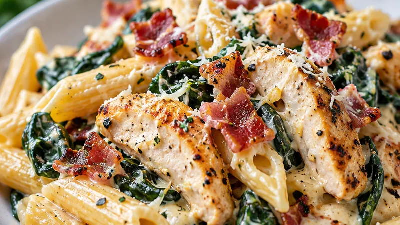 Chicken Bacon Spinach Pasta Recipe