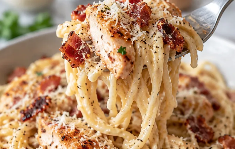 Chicken Carbonara Recipe, ready to serve