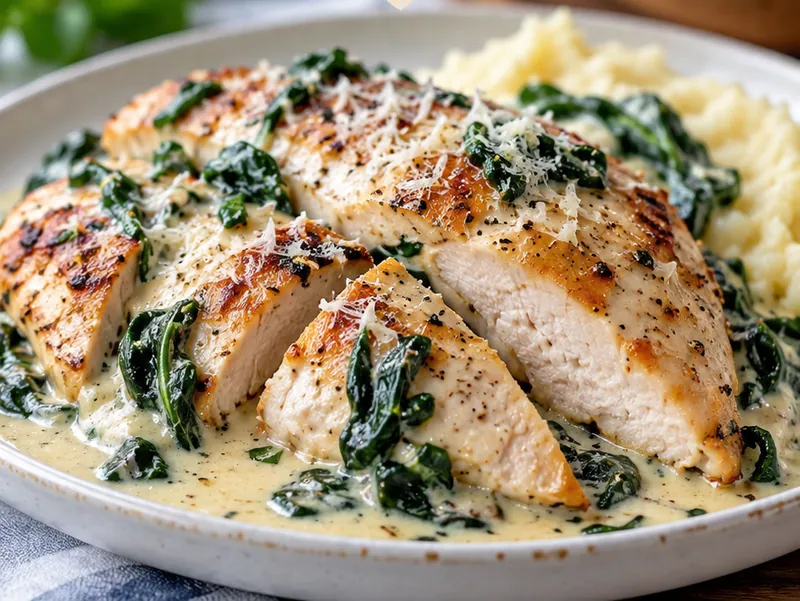 Chicken Florentine Recipe, ready to serve