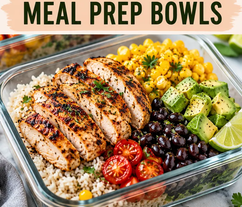 Chicken Meal Prep Bowls, ready to serve