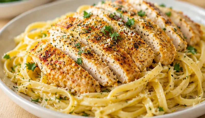 Chicken with Buttered Noodles, ready to serve