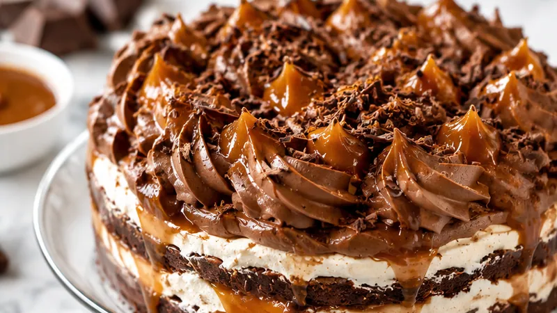 Chocolate and Dulce de Leche Pavé