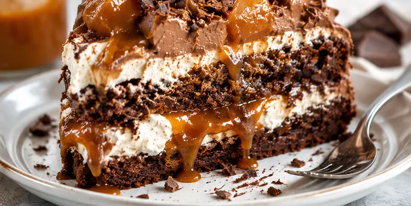 Chocolate and Dulce de Leche Pavé, ready to serve