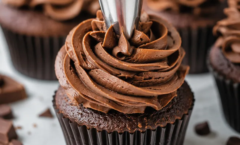 Chocolate Buttercream Frosting Recipe, ready to serve