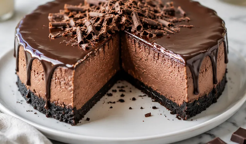 Chocolate Cheesecake Recipe, ready to serve