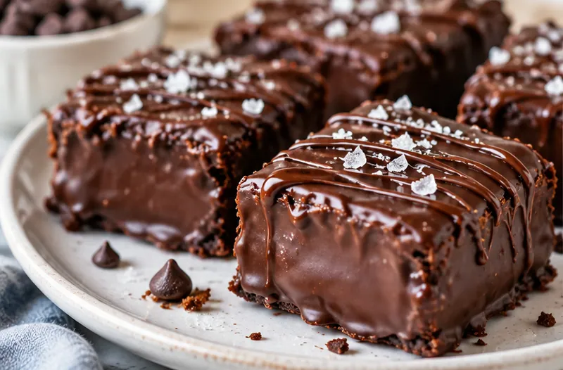 Chocolate Covered Brownies, ready to serve