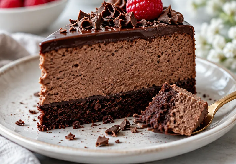 Chocolate Mousse Cake Recipe, ready to serve