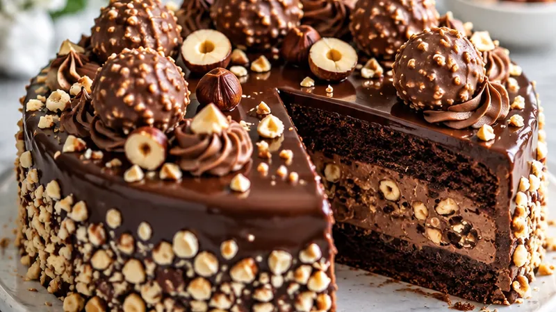 Chocolate Nut Dream Rocher Cake