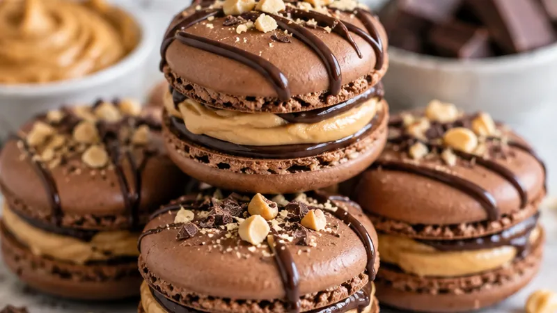 Chocolate Peanut Butter Macarons